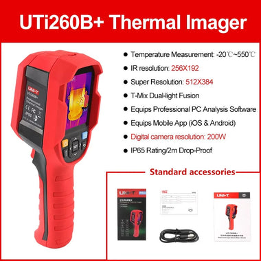 UNI-T UTi260B+ UTi165B+ Infrared Thermal Camera 256x192 ResolutionHandheld  Infrared Imager   -20 to 550Waterproof Heat Detection Pipeline Automotive Inspection Tool