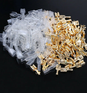 135/270/315PCS Box Insulated Male Female Wire Connector 2.8/4.8/6.3MM Golden Electrical Crimp Terminals Termin Spade Connectors Assorted Kit