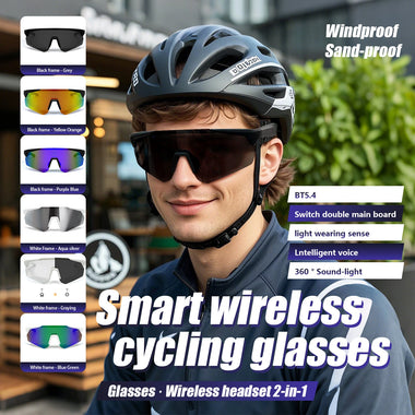 QY-Pro2 bluetooth 5.4 Smart Cycling Glasses with AI Voice Assistant UV Protection Windproof Sandproof 360 Surround Sound for Outdoor Sports
