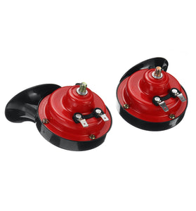 12V Loud Air Horn Waterproof High Low Dual Tone For Motorcycle Car Van Boat Siren Twin Lorry Red Black