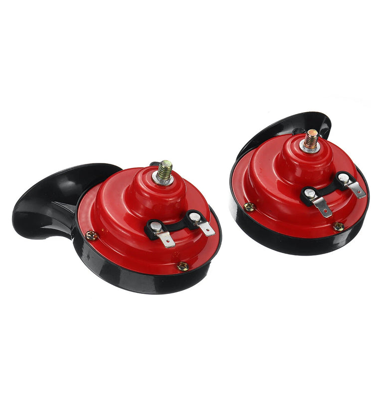 12V Loud Air Horn Waterproof High Low Dual Tone For Motorcycle Car Van Boat Siren Twin Lorry Red Black