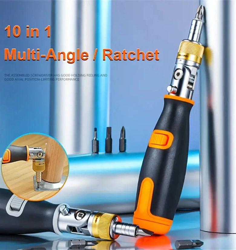 10 In 1 Hidden Batch Head Visseuse Multi-angle Ratchet Screwdriver Set Multi-function Screw Driver Kit
