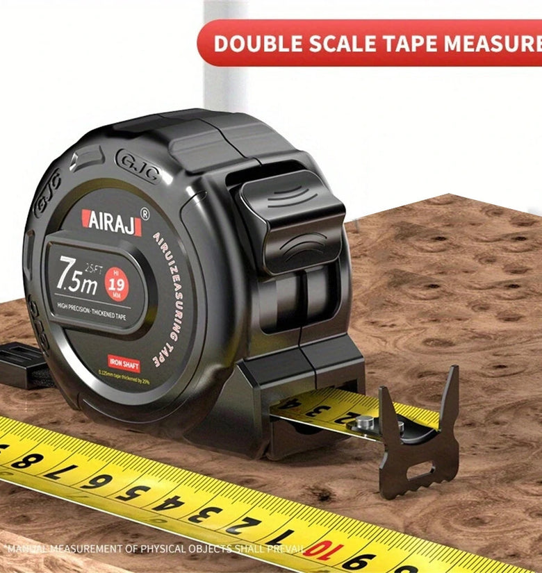 High Precision 7.5m-25mm Retractable Tape Measure Stainless Steel with Dual Unit Reading and Locking Feature Ideal for Home Improvement Construction DIY Projects