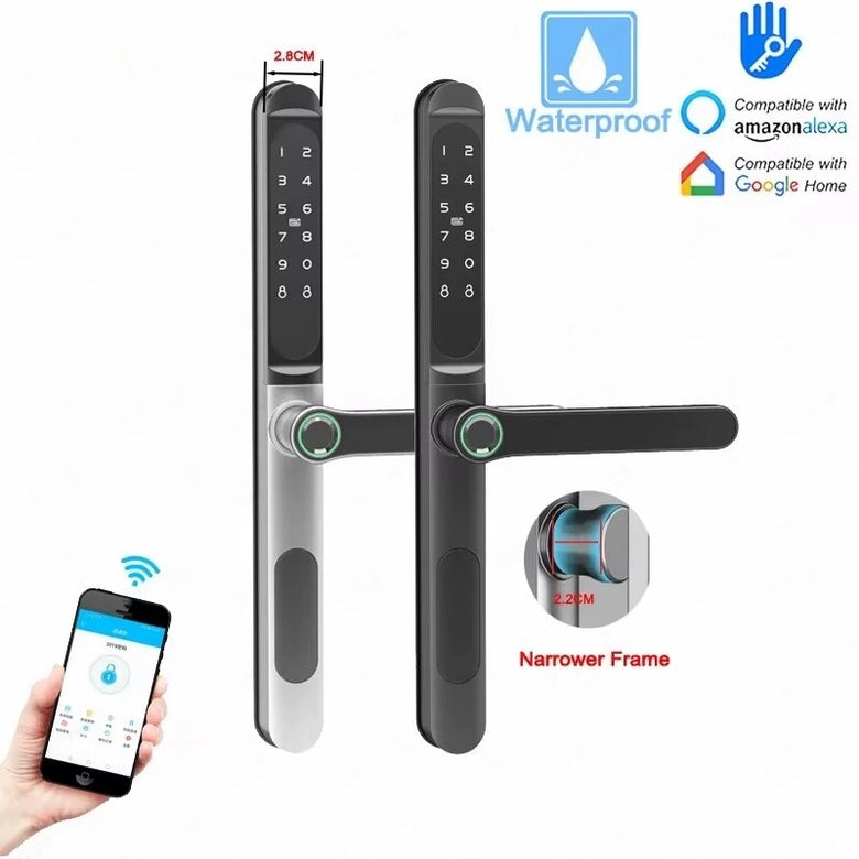 TTLOCK Smart Fingerprint Door Lock 5-in-1 Unlock IP66 Waterproof App Voice Remote Multifunctional Door Lock for Home Security