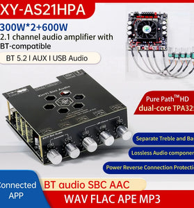 Sinilink XY-AS21HPA High-Power BT Digital Amplifier Board 2.1 Channel Subwoofer 300W*2+600W Dual TPA3255 Chip