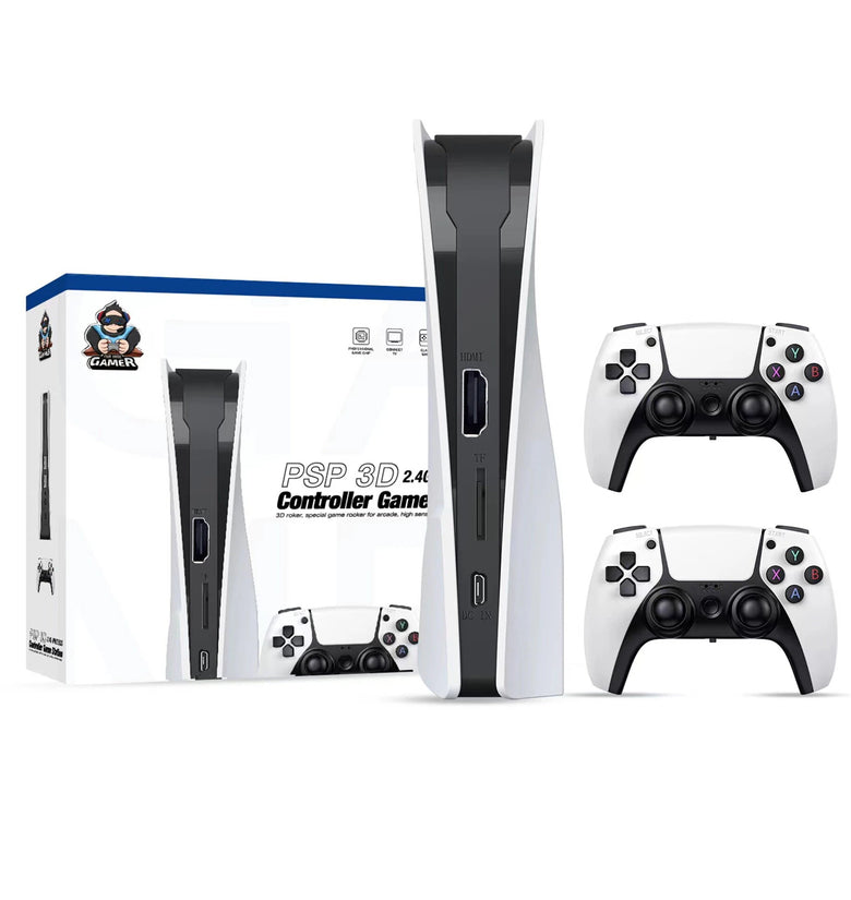 [128G] Q10SE RS5 4K UHD Android Gaming Console 40000+ Preloaded Games Support HD Output 2-in-1 3D HD Gaming Player with Dual Wireless Controllers 40 Emulators+