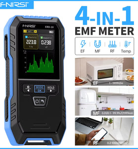 FNIRSI ERD-10 Electromagnetic Radiation Detector Electric Magnetic RF Radiation Meter High Accuracy Portable EMF Meter Color Screen Temperature Monitoring
