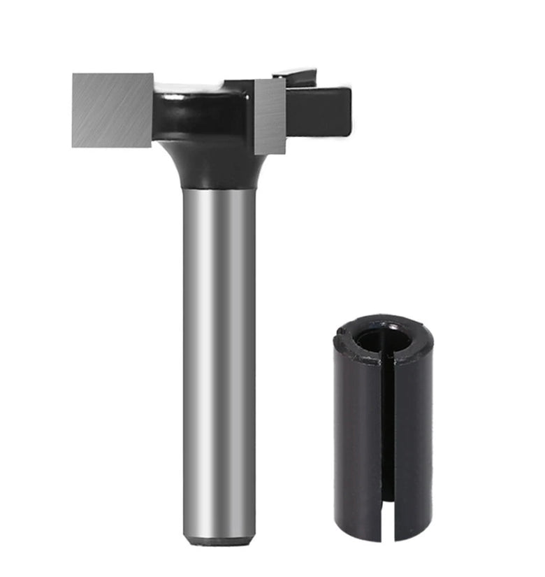 LAVIE 1/4 Inch 6mm Shank 3 Flutes CNC Spoilboard Surfacing Router Bit Slab Flattening Router Bit Milling Cutter With Adapter 1