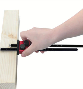 Double Head Wheel Marking Gauge Aluminum Parallel Line Drawing Tool Woodworking Marking Scriber Ruler Graduated Inch and MM Scale