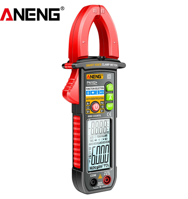 ANENG PN102+ Digital Clamp Meter with English Voice Prompt and Battery Excluded Delivery Accurate Current Measurement for Electrical Testing and Troubleshooting