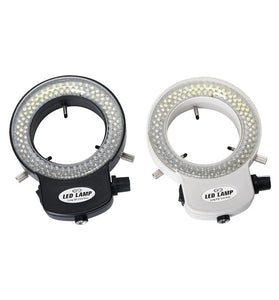 HAYEAR Adjustable 6500K 144 LED Ring Light Illuminator Lamp For Industry Stereo Microscope Lens Camera Magnifier 110V-240V Adapter