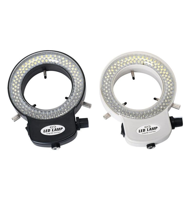 HAYEAR Adjustable 6500K 144 LED Ring Light Illuminator Lamp For Industry Stereo Microscope Lens Camera Magnifier 110V-240V Adapter