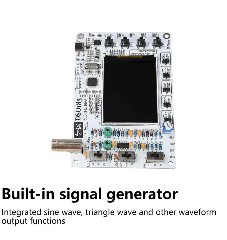 DSO183 DIY Digital Oscilloscope Kit DC 5V 500kHz 1.5Msps Built-in Signal Generator Type-C Interface Electronic Soldering Learning Board