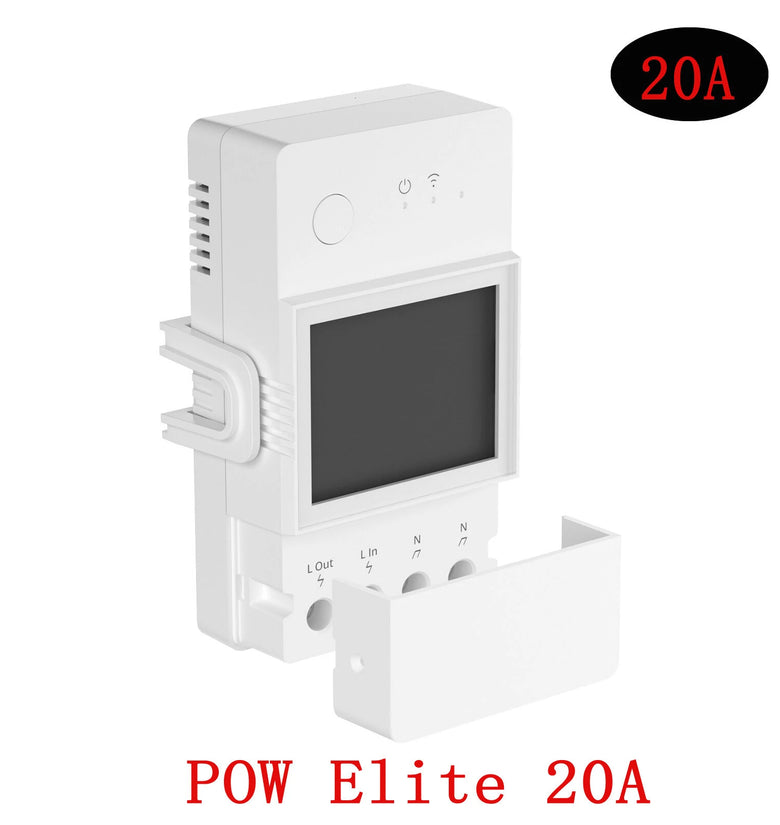 Sonoff POW Elite 20A Smart Wifi Power Meter Switch Intelligent Energy Controller 6-Month Consumption History Data Overload Protection Assisted with Alexa Google Home POWR320D