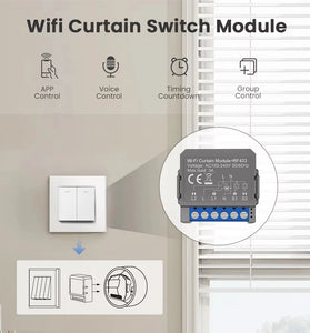 Tuya WiFi RF Smart Curtain Module for Roller Blinds and Curtains Motorized Curtain Switch Voice Control with Alexa Google Home