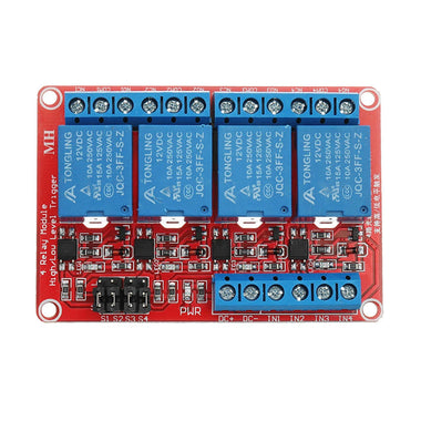 5Pcs DC12V 4 Channel Level Trigger Optocoupler Relay Module Power Supply Module Geekcreit for Arduino - products that work with official Arduino boards