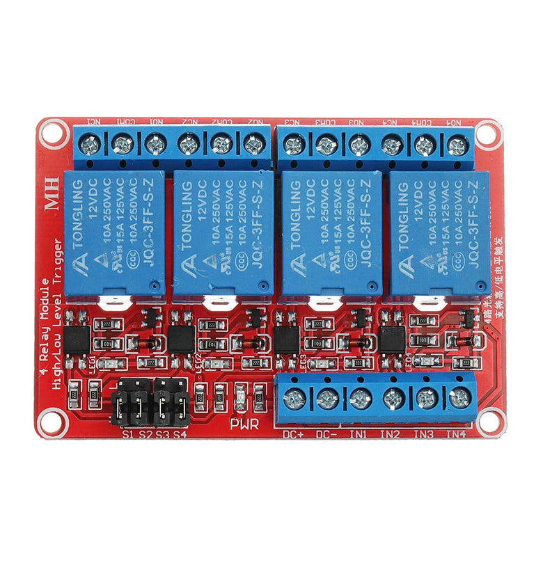 5Pcs DC12V 4 Channel Level Trigger Optocoupler Relay Module Power Supply Module Geekcreit for Arduino - products that work with official Arduino boards