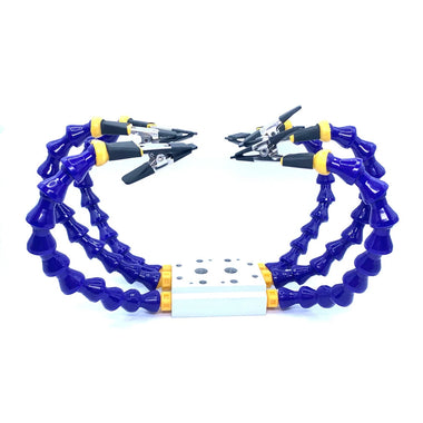 Two/Four/Six Brackets Benches Vise Table Clamp with Flexible Arm Aluminum Alloy Clamp Soldeirng Iron Holder Printed Circuit Board Welding Repairs