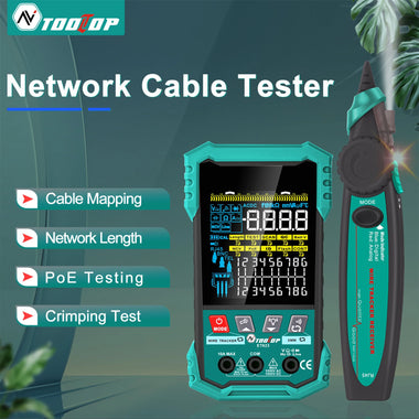 ET622 ET623 Wire Tracker Cable Tester Multimeter Adjustable NCV POE Voltage Testing 6000 Count Screen Network Cable Measurement 400m Accurate