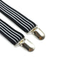 2.5cm Retro Stripes Men's Suspenders with 3 Clips Elastic Adjustable Y-back Trouser Braces for Daily Vacations Work Outfits