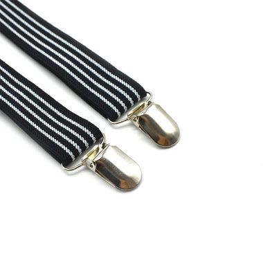 2.5cm Retro Stripes Men's Suspenders with 3 Clips Elastic Adjustable Y-back Trouser Braces for Daily Vacations Work Outfits