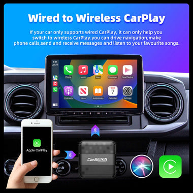 2 in 1 Car AI Box Wireless CarPlay Adapter Wireless Android Car Adapter Box for Wired CarPlay/Wired Android Auto Bluetooth 5.0