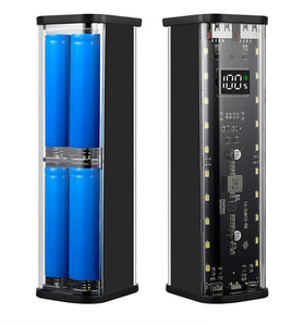 8x18650 DIY Power Bank Case PD22.5W LED Screen Transparent Battery Storage Shell for Huawei Xiaomi High Capacity Compatible Portable Charging Solution