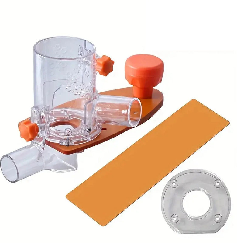 Dust Free Router Trimmer Base Circle Cutting Jig Adjustable Milling Knife Depth Plastic Woodworking Trimming Base Protective Shield for 64-65mm Diameter Trimmer