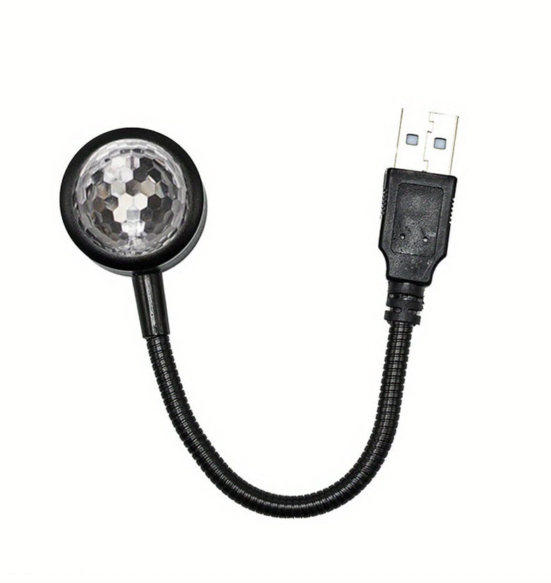 USB Car Atmosphere Lamp Music Rhythm Projector LED Car Magic Ball Lamp Party Stage Stage Voice Control Romantic