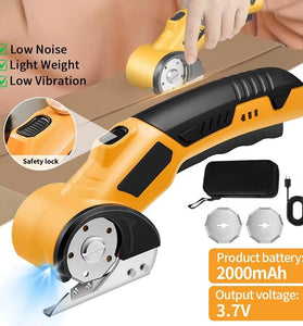 Cordless Electric Scissors Brushless Motor 3.6V Lithium-Ion Battery 2000mAh Tungsten Steel Blade Ultra-Quiet Design for Cutting Fabric Leather Carpet Cardboard USB Rechargeable