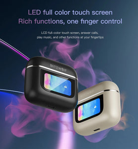 BlitzWolf BW-FYE16 LED Screen TWS Earbuds bluetooth Earphone Colorful Touch Screen Active Noise Cancelling 32h Battery Life 3D Spatial Audio HD Calls IPX5 Waterproof Portable Headset