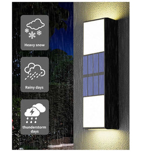 2pcs Solar Outdoor Courtyard Wall Lamps Automatic Sensor Waterproof Garden Villa LED Light Solar Panel Night Lighting