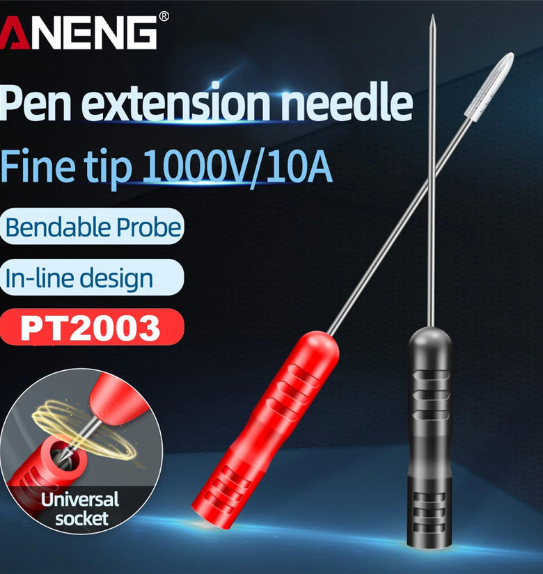 ANENG PT2003 2pcs Multimeter Test Lead Extention Piercing Needle Tip Probe 1000V 10A Red/Black Insulation Piercing Pins Tools