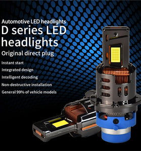 1Pair INFITARY Car LED Headlight D2S D2R / D4S D4R  Plug And Play  6000K 7700LM *2 Lamp Lumen Automotive Headlights Bulbs
