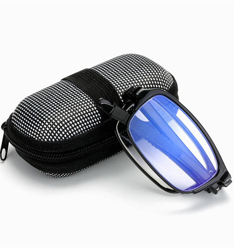 TR90 Folding Reading Glasses with Zipper Case Unisex Portable Lightweight Presbyopic Eyeglasses Readers Eyewear +1.5 ~ 3.5