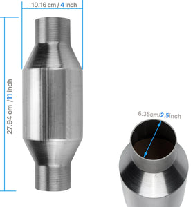 2.5 inch In/Out Catalytic Converter Universal High Flow Stainless Steel