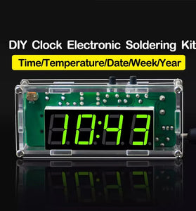 DIY Digital Clock Kit Multifunctional DS1302 USB Nixie Tube Display with Alarm Temperature Memory Brightness