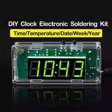 DIY Digital Clock Kit Multifunctional DS1302 USB Nixie Tube Display with Alarm Temperature Memory Brightness