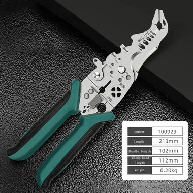 Multifunctional Electrical Stripping Cutting Crimping Tool Elbow and Eagle-Beak Wire Stripping Pliers 100922 187mm 100923 213mm High-Strength Anti-Slip Handles Precision Cutting