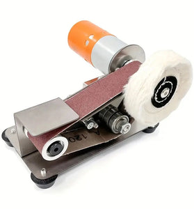 Electric Belt Sander Grinder Grinding Machine for Woodworking Mini Belt Sander and Knife Sharpener Dual Function Ideal for Woodworking Metal DIY Projects