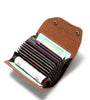 Ekphero Handmade Leather Credit Card Holder Wallet for Men Vintage Genuine Leather Multi-slot Driver's License Card Holder Wallet