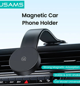 USAMS US-ZJ079 Magnetic Car Phone Holder Horizontal/Vertical Switchable Arbitrary Bending Cell Phone Mount Stand for iPhone 16 15 Pro 14 13 12 Pro Max for Huawei Mate XT for Xiaomi 15pro for Oppo A5 Pro