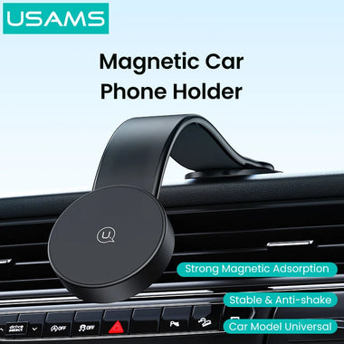 USAMS US-ZJ079 Magnetic Car Phone Holder Horizontal/Vertical Switchable Arbitrary Bending Cell Phone Mount Stand for iPhone 16 15 Pro 14 13 12 Pro Max for Huawei Mate XT for Xiaomi 15pro for Oppo A5 Pro