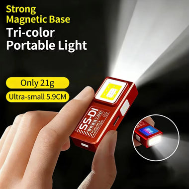BIKIGHT WS-SSD1 LED COB Mini Flashlight USB Rechargeable Mini Torch Portable EDC Working Light With Magnet Outdoor Emergency Hiking Fishing Lantern