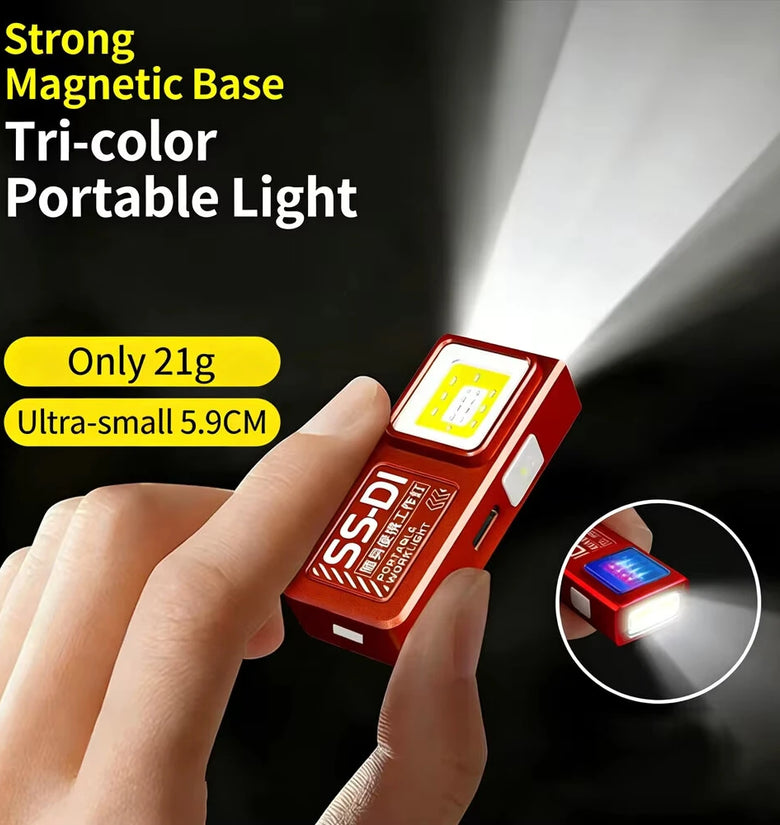 BIKIGHT WS-SSD1 LED COB Mini Flashlight USB Rechargeable Mini Torch Portable EDC Working Light With Magnet Outdoor Emergency Hiking Fishing Lantern