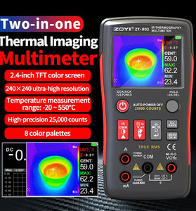 ZOYI ZT-R02 Infrared Thermal Imaging Camera 96x96 Resolution 8-14m Wavelength Type-C USB Rechargeable Adjustable Temperature Range Portable Heat Measurement Tool