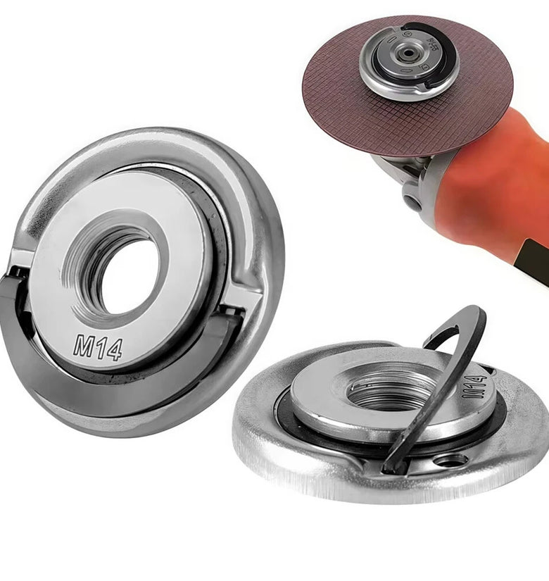 M14 Self Locking Quick Release Power Chuck Flange Nut Grinder Pressing Plate Compatible with Most Angle Grinders Diamond Cutting Disks Grinding Wheels and Cup Shaped Grinding Wheels