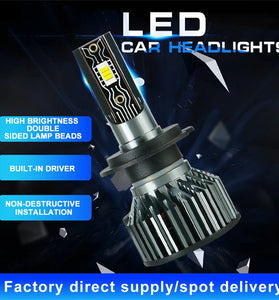 WEKEOLF Car LED Headlight H4/H7/H11/9005/9006 IP68 Waterproof High Brightness 360 Adjustable Car Lighting V2T