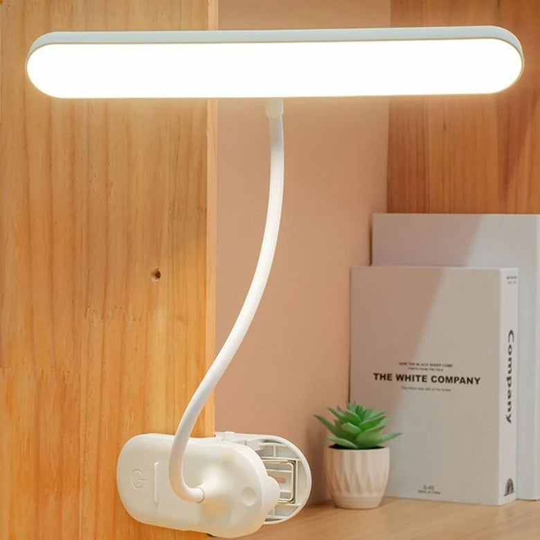 LED Clip-On Desk Lamp 4000mAh Battery Rechargeable 3 Color Temperatures Dimmable Flexible Gooseneck USB Powered