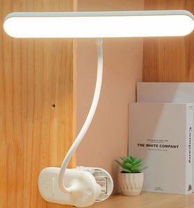 LED Clip-On Desk Lamp 4000mAh Battery Rechargeable 3 Color Temperatures Dimmable Flexible Gooseneck USB Powered